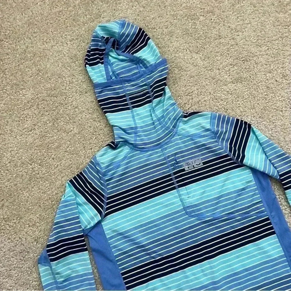 Coolibar Andros Fishing Hoodie Kids Size XL SPF 50+ Outdoor Active Striped. - Picture 10 of 15